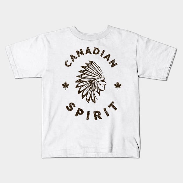 Canada Indian Native American Canadian Kids T-Shirt by Foxxy Merch